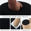 SEVOBAL Ottomans and Benches Modern Knitted Round Ottoman Multifunctional Cotton Vanity Stool and Footrest for Living Room, Black, - 4 of 4