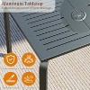 Nasitip 71" Modern Outdoor Dining Table with Umbrella Hole, Gray Aluminum Patio Table, Rust-Proof & Weather-Resistant - 3 of 4