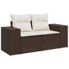 vidaXL 6 Piece Patio Sofa Set with Cushions - Brown and Cream - 4 of 4
