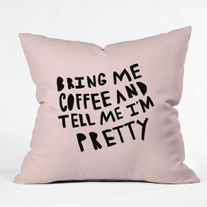 Pink Quote Throw Pillow - Deny Designs: Woven Polyester, Removable Cover, Indoor Use - 1 of 4