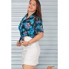 HAPPY BAY Women's Button Down Blouses Summer Party Short Sleeve Tropical Vacation Blouse Shirt Button Up Dress Hawaiian Shirts - 3 of 4