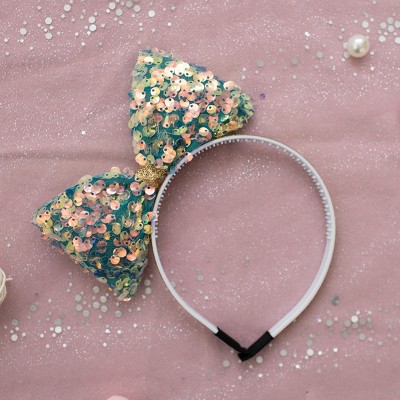 Summer Crystal - Large Sequin Bow Headband - 1 Pack - image 5