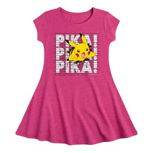 Girls' - Pokémon - Pika Wall Fit & Flair Cap Sleeve Dress - 1 of 3