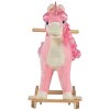 SEVOBAL Toy Vehicles Kids Ride On Unicorn Rocking Horse with Wooden Base Tail Wag and Sounds for Toddlers - 4 of 4
