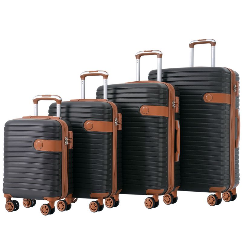 4 PCS Expandable ABS Hard Shell Lightweight Luggage Set with 4 Packing Cubes, Spinner Wheels and TSA Lock 16"20''24''28'' 4M - ModernLuxe, 3 of 12