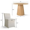 3-Piece Dining Room Table and Chair Set, 35" Round Table with Upholstered Slipcover Chairs for Breakfast Nook or Small Space-Maison Boucle - 3 of 4