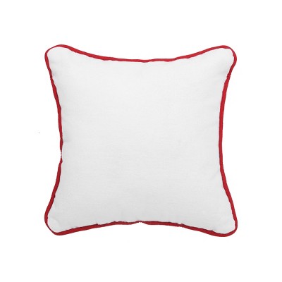 Red and White Cotton Octopus Seaside Throw Pillow