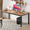 Homhougo 70.8 Inch Long Dining Table for 6 People, Large Rectangle Kitchen Table with Sturdy Metal Legs Brown - 3 of 4