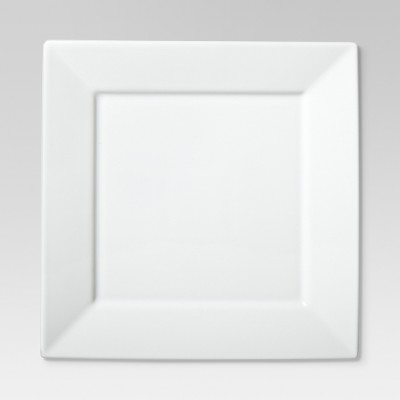 Square Rim Dinner Plate 10.2"x10.2" Set of 4 - White - Threshold™