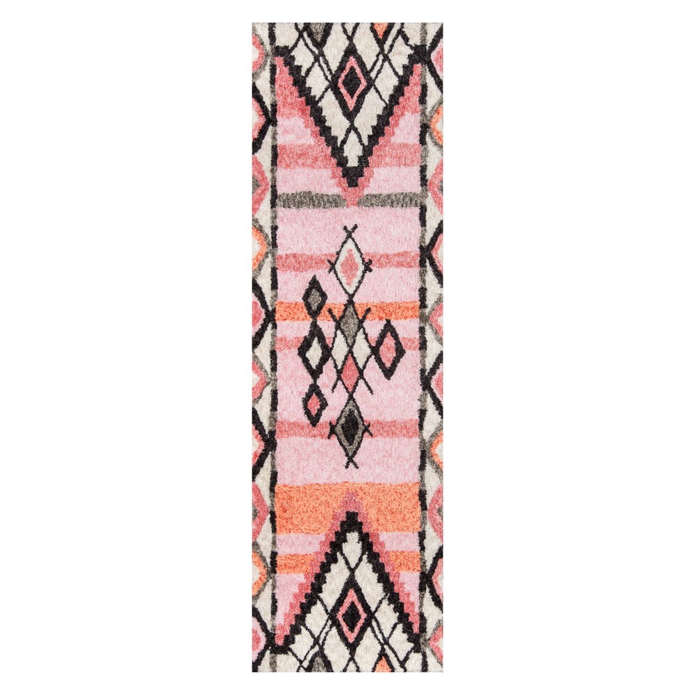 Photos - Area Rug Momeni 2'3"x8' Shapes Tufted Runner Rug Pink  