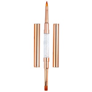Unique Bargains Double Ended Nail Art Brush Gel Polish Nail Art Design Pen Painting Brush Tools for Home DIY Manicure Rose Gold Tone - 1 of 4