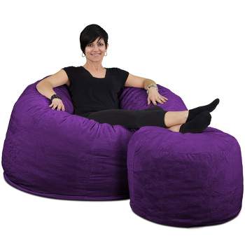 Ultimate Sack Giant Bean Bag Chairs and Footstool Bundle
