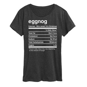 Women's - Instant Message - Eggnog Nutrition Christmas Short Sleeve Graphic T-Shirt - 1 of 4
