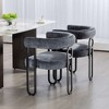 CAVINAS PU/Chenille Fabric Upholstered Accent Chair with Metal Legs and Cushion,Modern Upholstered Armchair for Living Room - 2 of 4