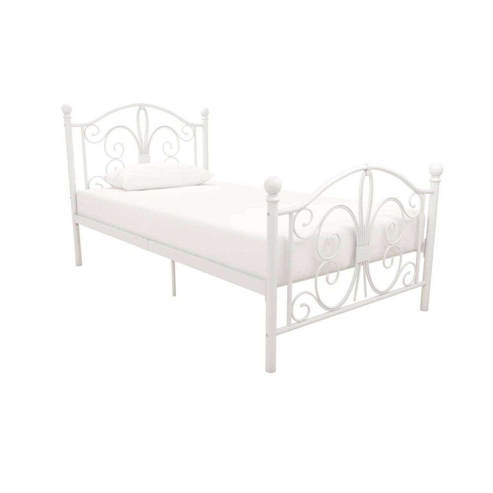 Photos - Bed Frame Twin Kids' Bombay Metal Bed White - Room & Joy