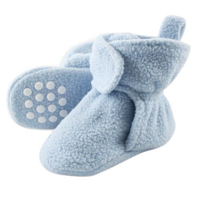 Luvable Friends Baby and Toddler Boy Cozy Fleece Booties, Light Blue