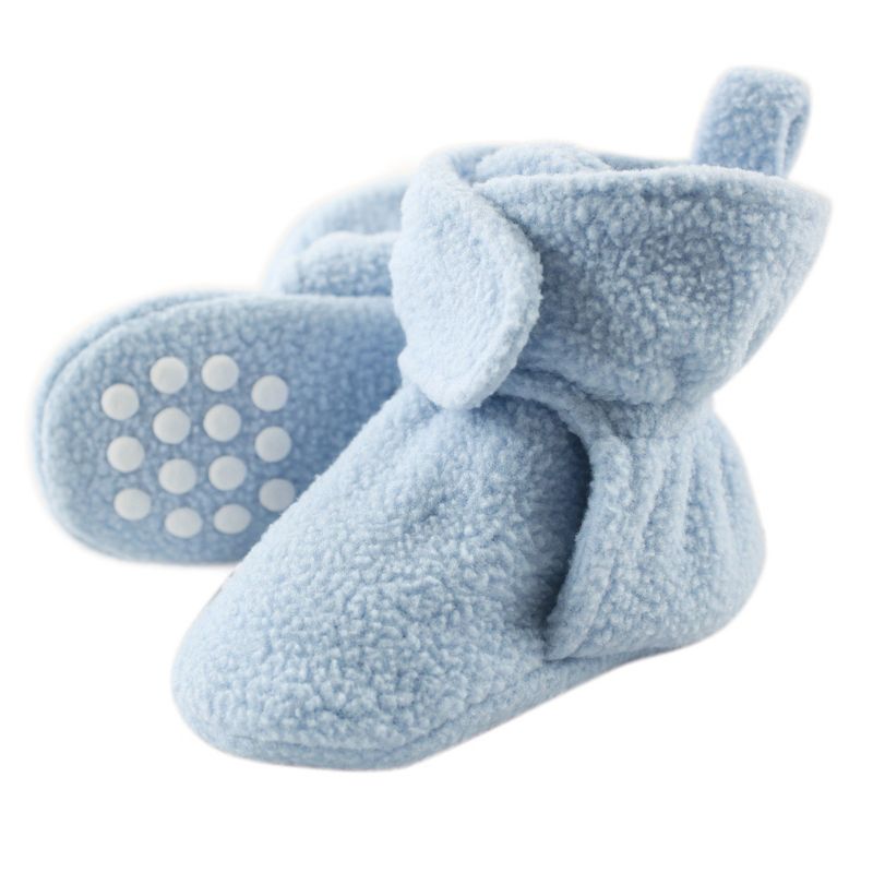 Luvable Friends Baby and Toddler Boy Cozy Fleece Booties, Light Blue, 1 of 3