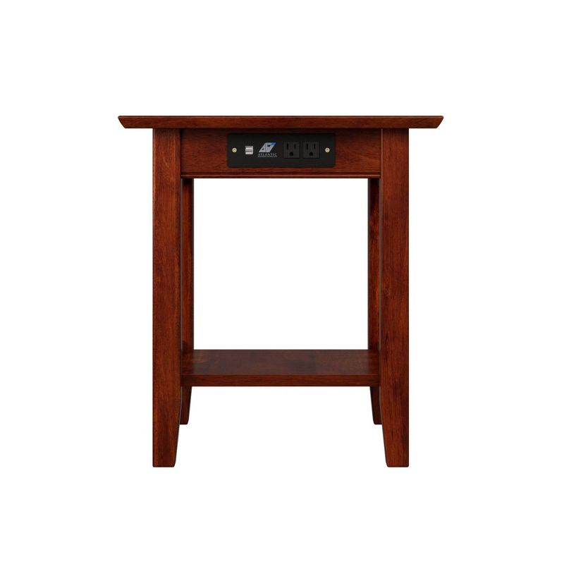 Mission End Table with Charger Walnut - AFI, 4 of 11