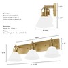 Hunter Fans 27.25" Carrington Isle Wall Light Luxe Gold Finish - 3 Bulb Vanity Fixture for Elegant Bathroom Spaces - 4 of 4