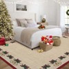 Christmas Area Rug with Bells Holly Berry Ribbon Garland, Festive Throw Carpet for Living Room Bedroom Kitchen Office - 4 of 4