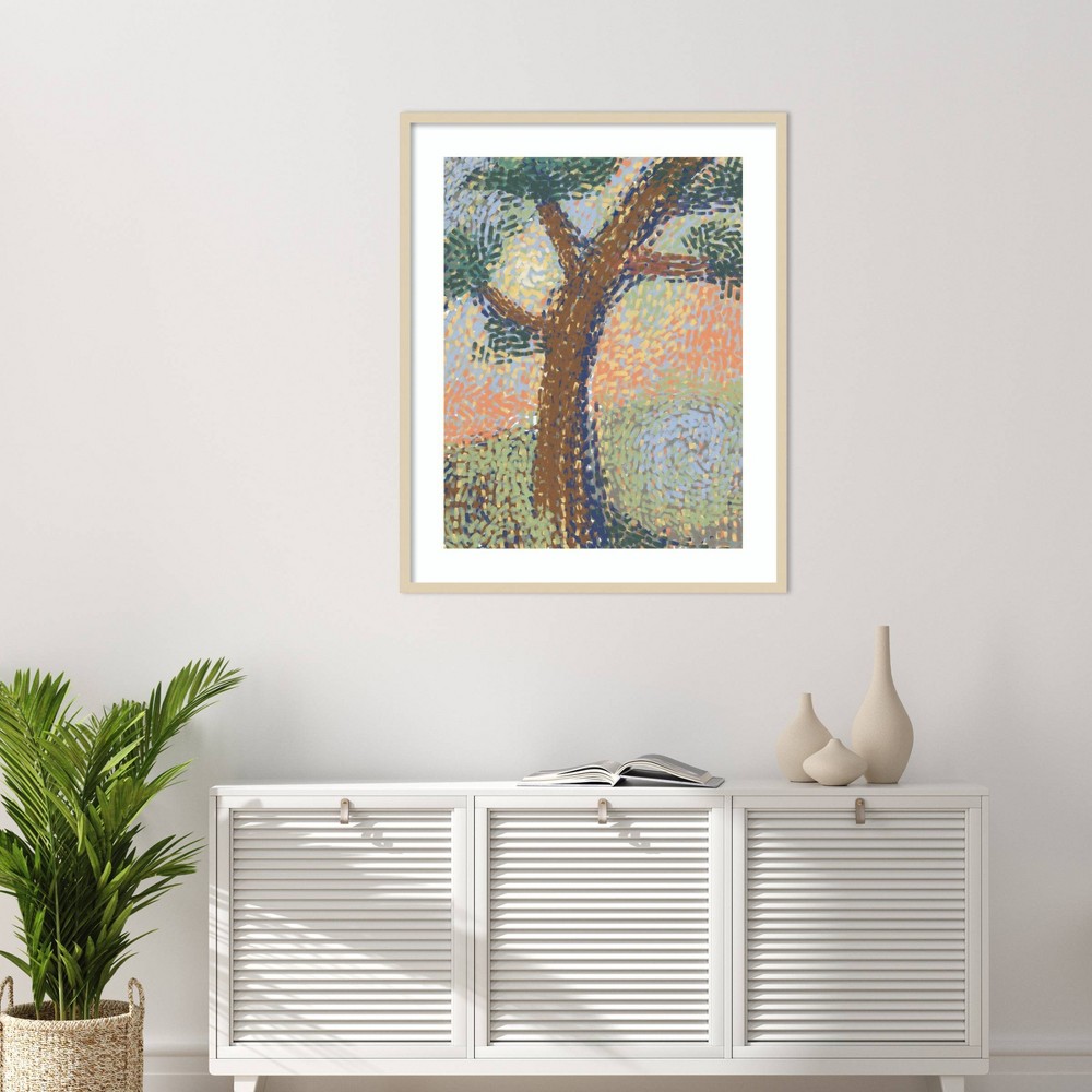 Photos - Other Decoration Amanti Art 33"x41" Summer Tree by Little Dean: Modern Style, Hardwood Frame, Lithograph Artwork
