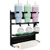 Magnetic Cup Holder for Refrigerator Side – Foldable Space-Saving Organizer with Shelf & Hooks, Holds 3 Large Cups, No Drill Installation for Kitchen - 4 of 4