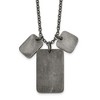 Chisel Stainless Steel Antiqued and Polished Dog Tags on a 27.5" Cable Chain Necklace - 2 of 4