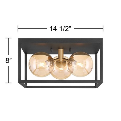 Modern Black Metal and Glass LED Ceiling Light Fixture