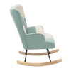 CAVINAS Accent Chair Rocking Chair Mid Century Modern Glider Rocking Chair with Patchwork Linen - 4 of 4