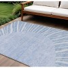 Denim Blue And Sky Blue Abstract Washable Indoor Outdoor Area Rug - 2 of 4