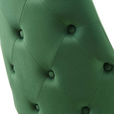 Emerald Velvet Upholstered Side Chair with Metal Accents