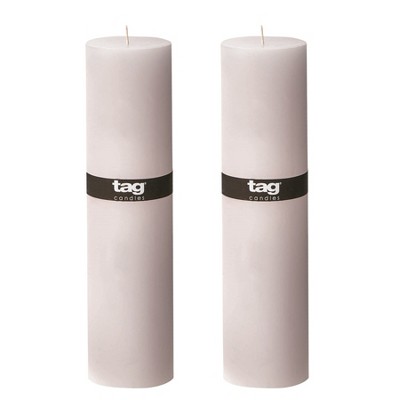 tagltd Chapel 3X12 White Pillar Paraffin Wax Candle Unscented Drip-Free Long Burning 175 Hours For Wedding Parties Set of 2