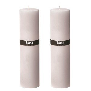 tagltd Chapel 3X12 White Pillar Paraffin Wax Candle Unscented Drip-Free Long Burning 175 Hours For Wedding Parties Set of 2 - 1 of 4