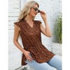 Coolmee Women's Summer Top Casual V Neck Peplum Sleeveless Blouse Ruffled Hem Babydoll Tank Tops - 3 of 4