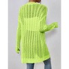 Womens Cardigan Above Knee Crochet Sweater Open Front Ribbed Long Sleeve Lightweight Sweater Longline Cardigan Cozy Fall Sweater Coats - 2 of 4