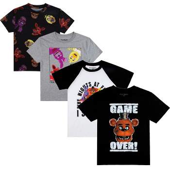 Five Nights At Freddy's Game Over Crew Neck Short Sleeve 4pk Boy's Tees