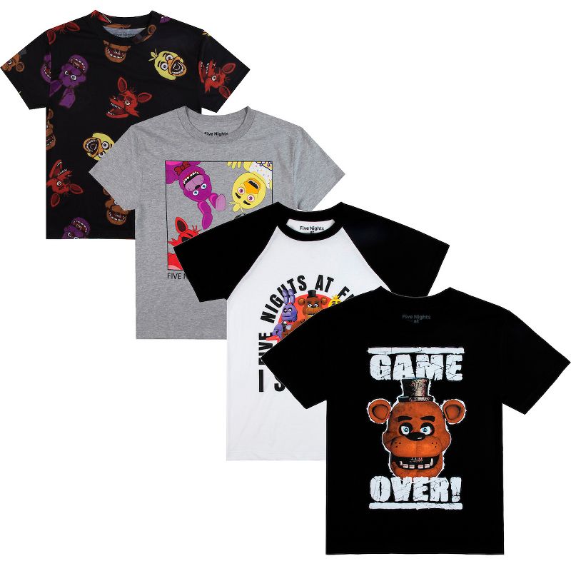 Five Nights At Freddy's Game Over Crew Neck Short Sleeve 4pk Boy's Tees, 1 of 7