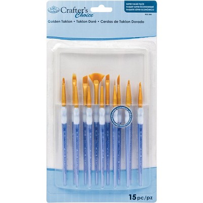 Crafter's Choice Mini Gold Taklon Brush Value Set-15/Pkg