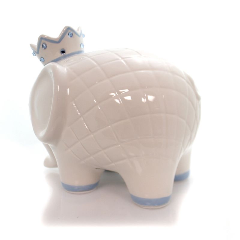 Child To Cherish 7.75 In White/Blue Coco Elephant Bank Baby Hand Painted Decorative Banks, 2 of 5