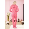 ADR Women's Plush Fleece One Piece Hooded Footed Zipper Pajamas, Soft Adult Jumpsuit PJs with Hood - 3 of 4