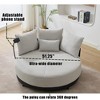 52.75" Polyester Oversized Round Swivel Chair with Adjustable Phone Stand & Throw Pillows - 3 of 4