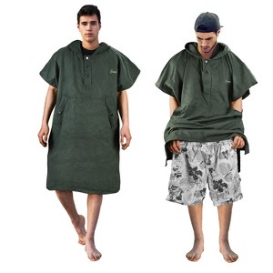 Tirrinia Wearable Stylish Beach Towel, Surf Cape Changing Towel Swim Robe with Hood, Portable Dressing Room, Pool Surfing Beach Must Haves - 1 of 4