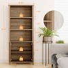 Farmhouse Bookshelves and Bookcases with Doors, 5-Tier Storage Bookshelf-Bookcase, Wooden Shelf Bookshelves with Adjustable Shelves for Living Room - 2 of 4