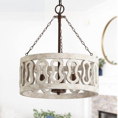Bella Depot 3-Light Wood Ceiling Light Adjustable Pendant Light Farmhouse Chandelier