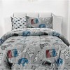 Tadpoles 3-Piece Gamer Glow in The Dark Comforter Set - Game Controllers Print - Full - Blue, Grey - 3 of 4