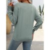 Women Tops Blouse Causal Shirts Puff Long Sleeve Tunic V Neck - 3 of 4