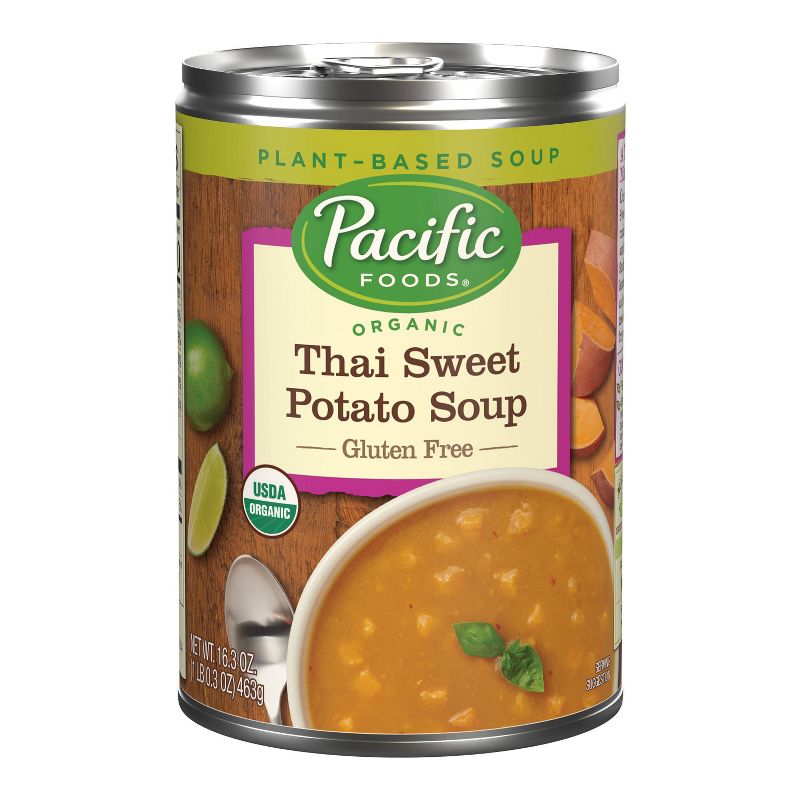 Pacific Foods Organic Plant Based Gluten Free Vegan Thai Sweet Potato Soup - 16.3oz, 1 of 12
