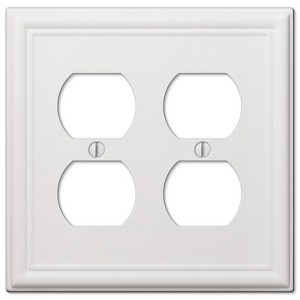 Amerelle Chelsea White 2 gang Stamped Steel Duplex Wall Plate 1 pk - 1 of 1