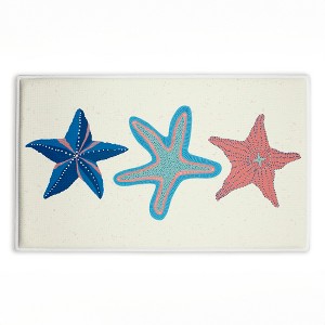 Stupell Industries Coastal Americana Starfish Printed Plush Bath Mat And Bath Rug, Design By Darlene Seale, 18"X30" - 1 of 4