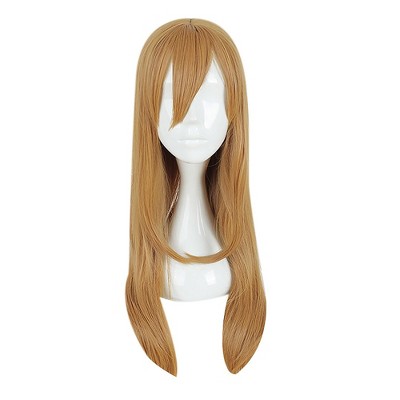 Unique Bargains Women's Wigs 24" Yellow with Wig Cap